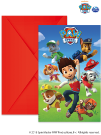Paw Patrol Invitations and Envelopes 6pk