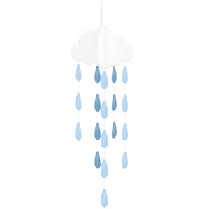 Oh Baby Hanging Clouds And Blue Droplets 2pk
